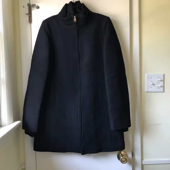 NWT JCREW TALL Lodge coat in Italian stadium-cloth wool black size 6T - Picture 4 of 15